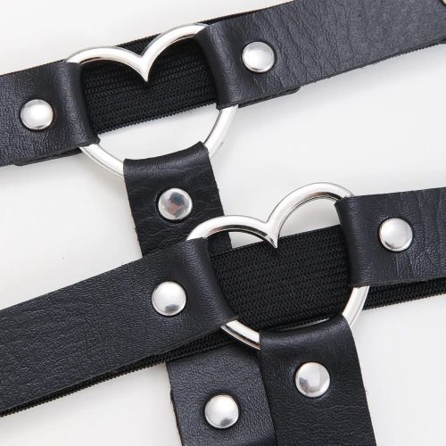 2pcs PU Leather Heart Garter Belt P A Boutique 84602266 1