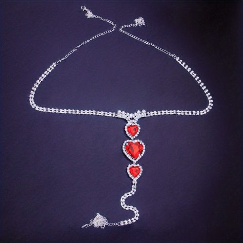 Red Heart Crystal Waist Chain Princess Avenue