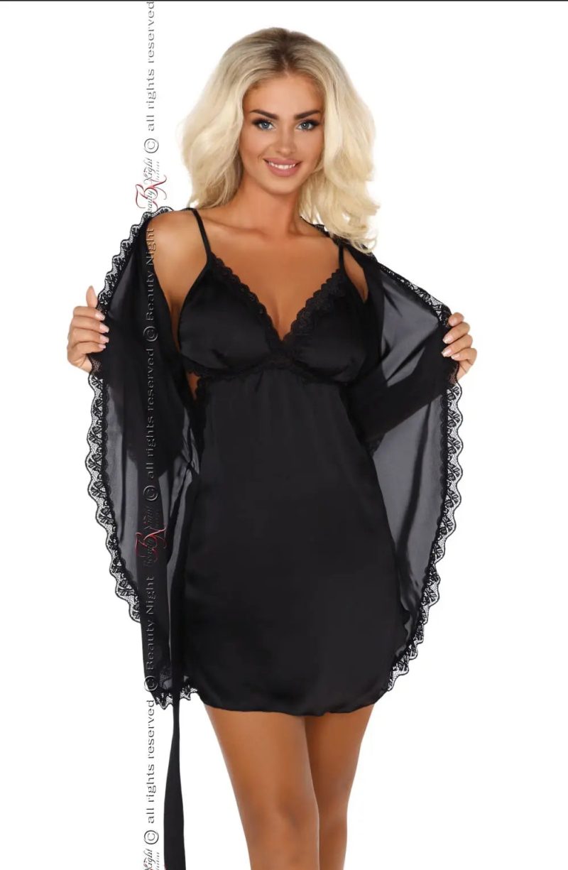 Beauty Night BN6487 Shannon Dressing Gown Black Beauty Night 84993651