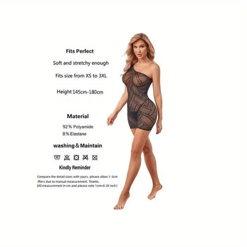 Cut Out One Shoulder Rhinestone Fishnet Mini Dress Princess Avenue 84779696 1