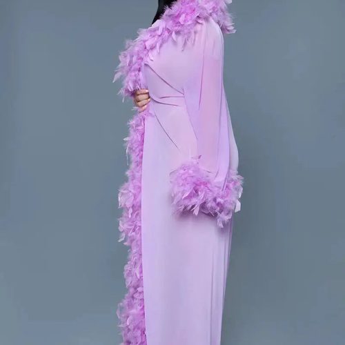 Glamour Robe Lavender with Feather trim BeWicked 84699876