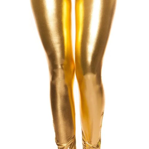 Leggings with shiny look and zips Gold KouCla 84528297