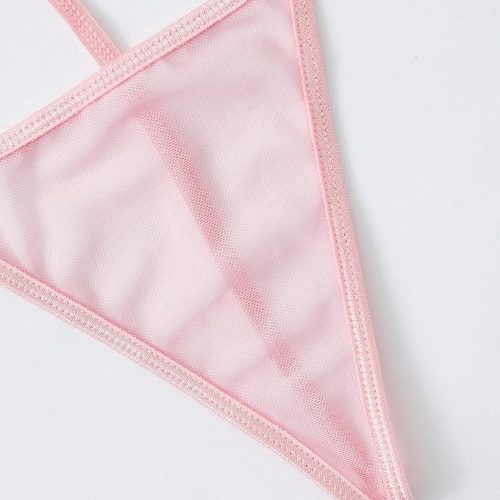 Mesh Pompom Detail Thong Pink Princess Avenue 84737638