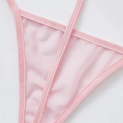 Mesh Pompom Detail Thong Pink Princess Avenue 84737736