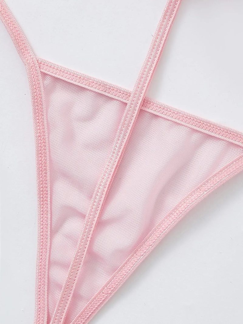 Mesh Pompom Detail Thong Pink Princess Avenue 84737736