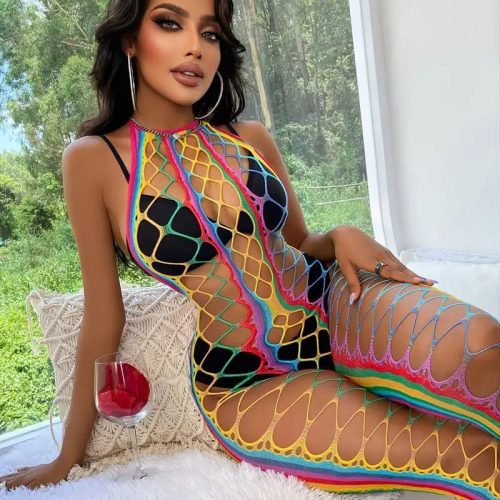 Sexy Rainbow Fishnet Bodystocking Princess Avenue 84781032