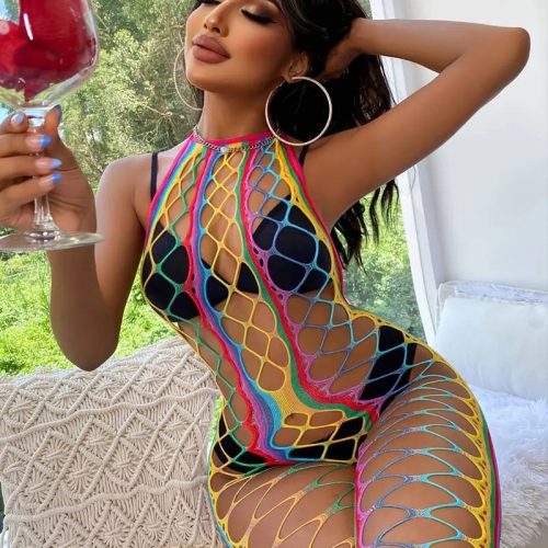 Sexy Rainbow Fishnet Bodystocking Princess Avenue 84781252