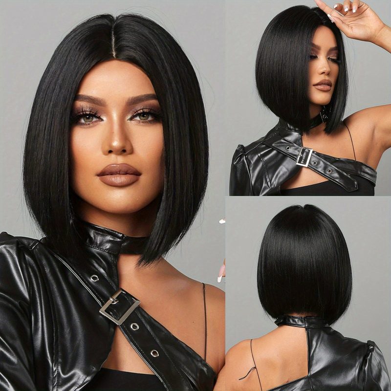 Short Bob Black Synthetic Wig UNDINE TRESS